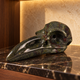 4.5" Dragon Bloodstone Raven Crystal Skull - Pattern B