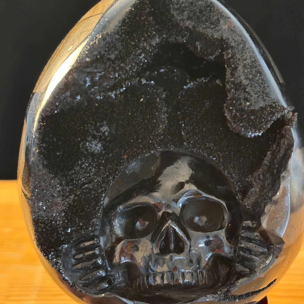 Dragon Septarian Stone Crystal Skull Geode Carving