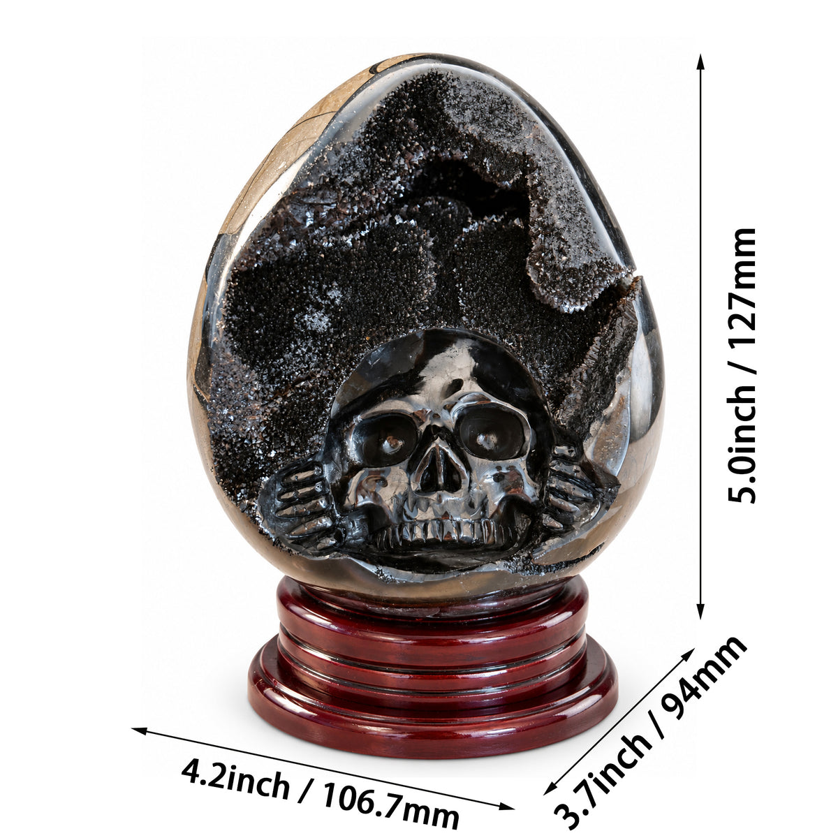 Dragon Septarian Stone Crystal Skull Geode Carving