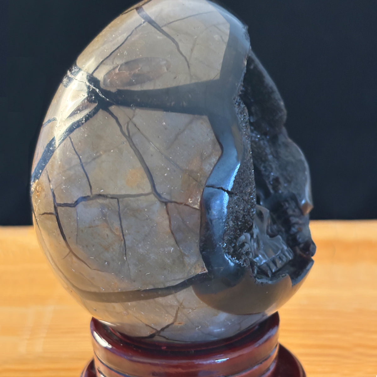 Dragon Septarian Stone Crystal Skull Geode Carving