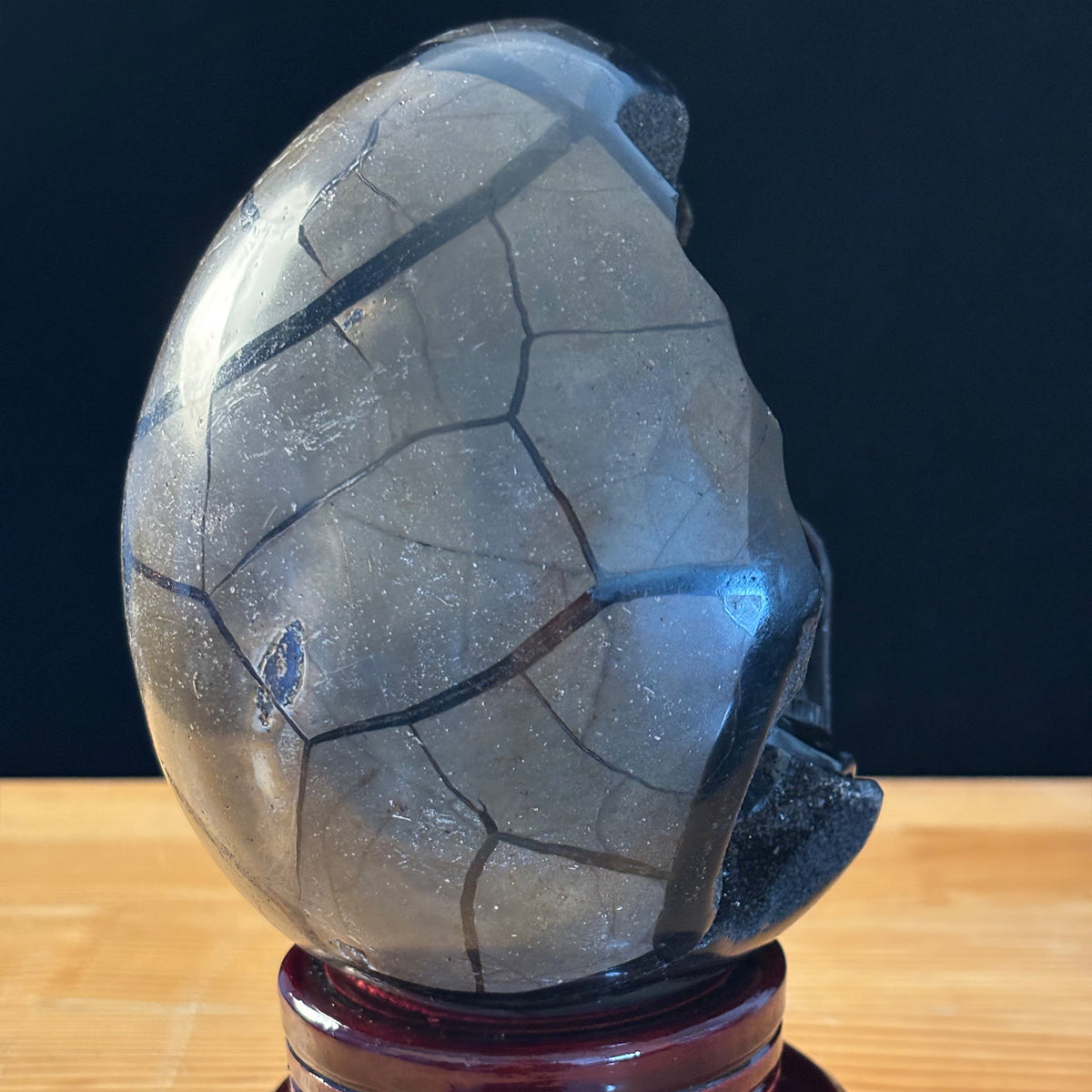 Dragon Septarian Stone Double Crystal Skull Geode Carving