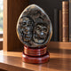Dragon Septarian Stone Double Crystal Skull Geode Carving