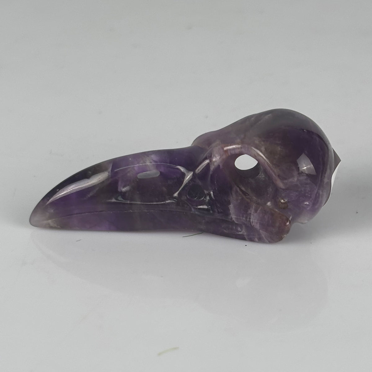 2.5" Dream Amethyst Raven Crystal Skull - Pattern A