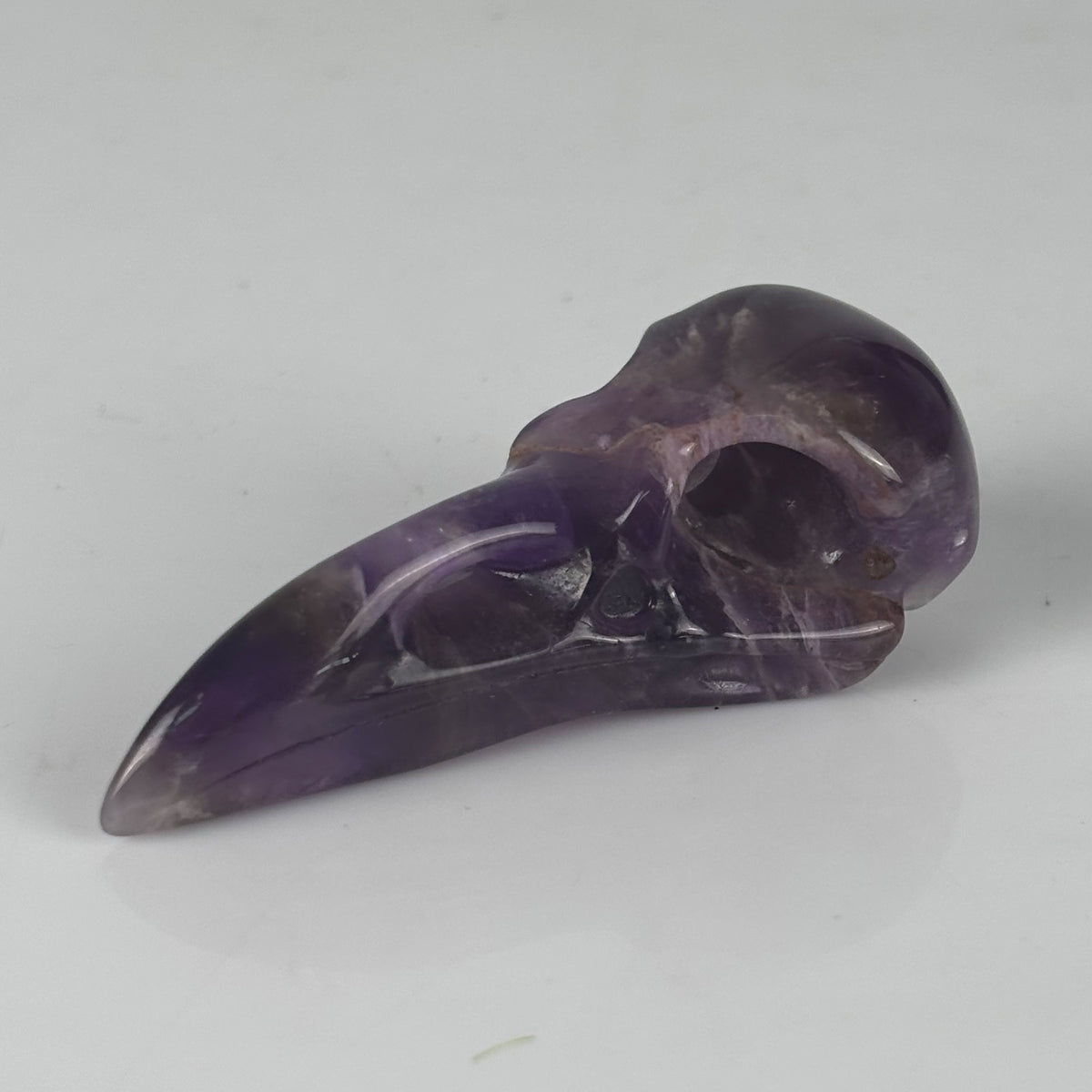 2.5" Dream Amethyst Raven Crystal Skull - Pattern A