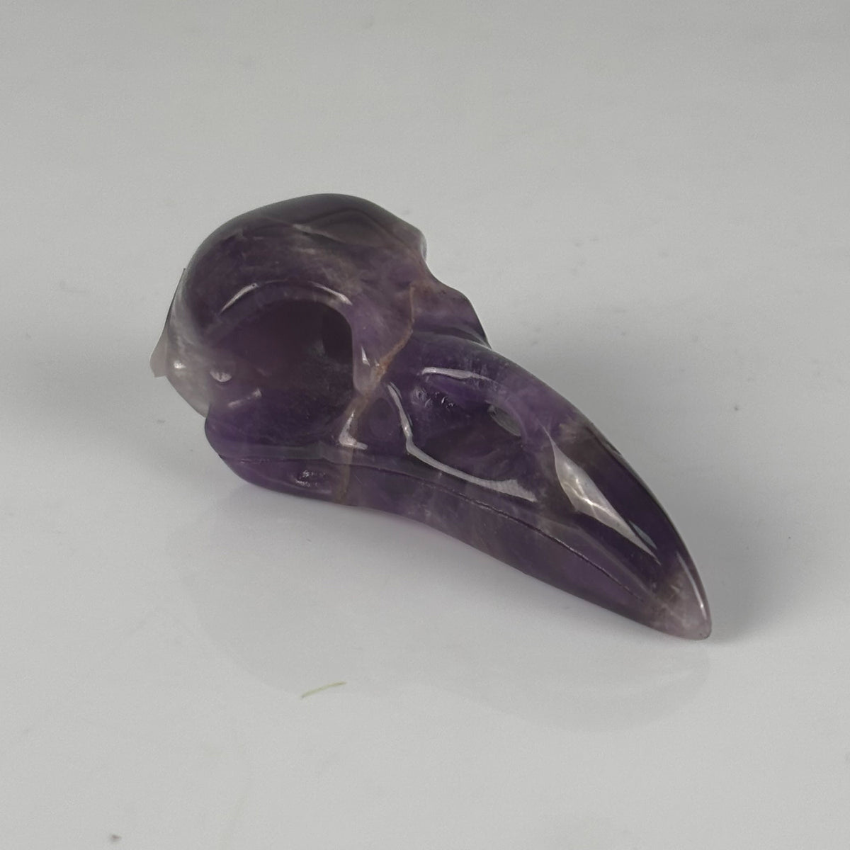 2.5" Dream Amethyst Raven Crystal Skull - Pattern A