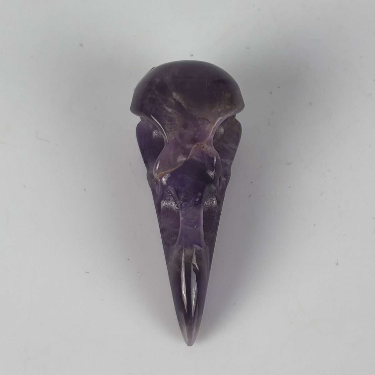 2.5" Dream Amethyst Raven Crystal Skull - Pattern A