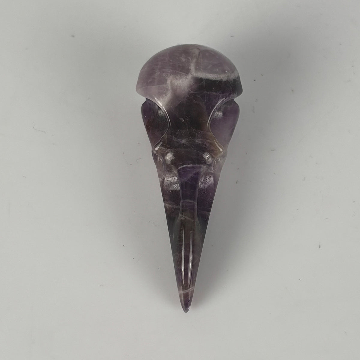 2.5" Dream Amethyst Raven Crystal Skull - Pattern B