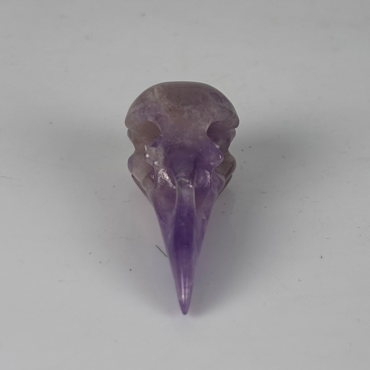 2.5" Dream Amethyst Raven Crystal Skull - Pattern C