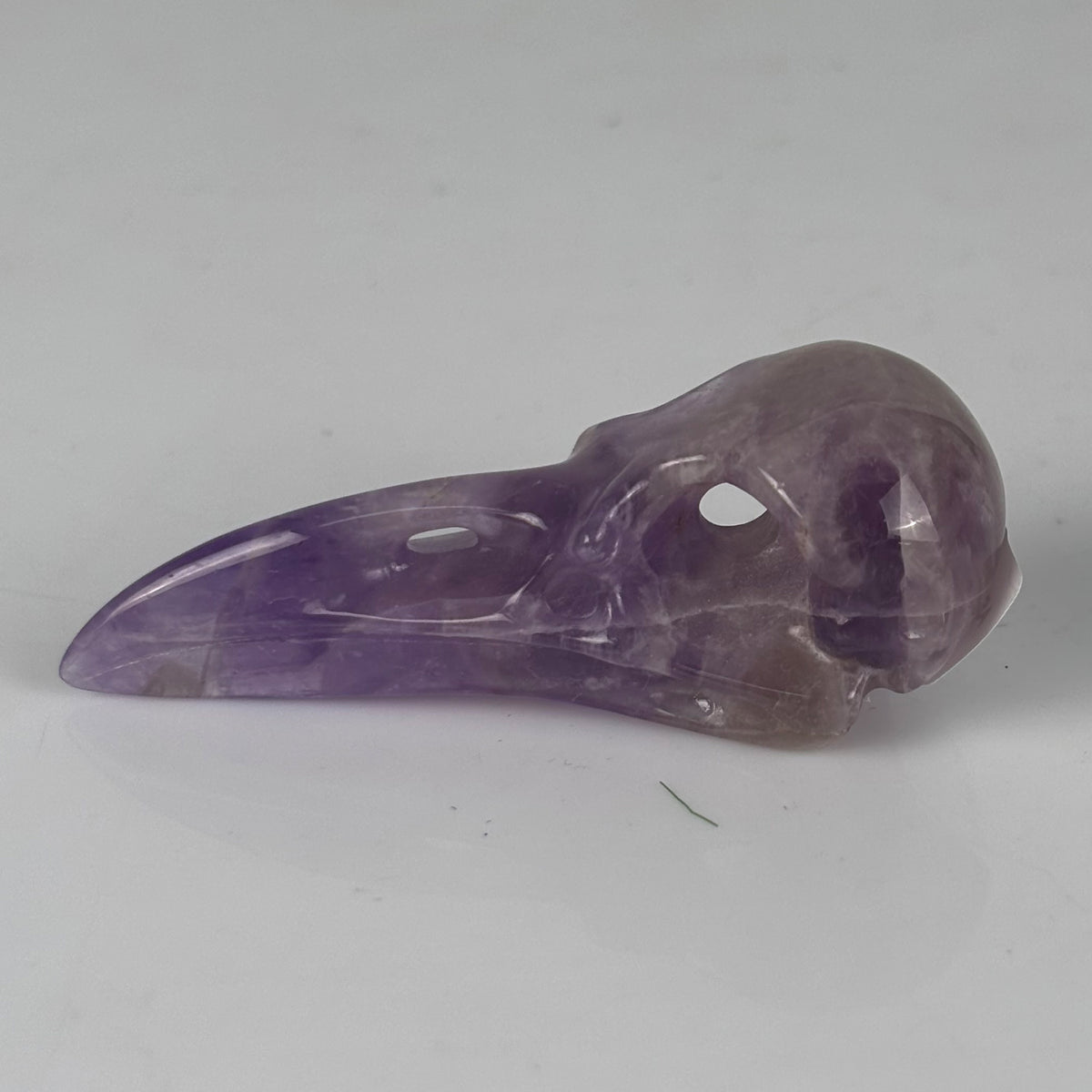 2.5" Dream Amethyst Raven Crystal Skull - Pattern C