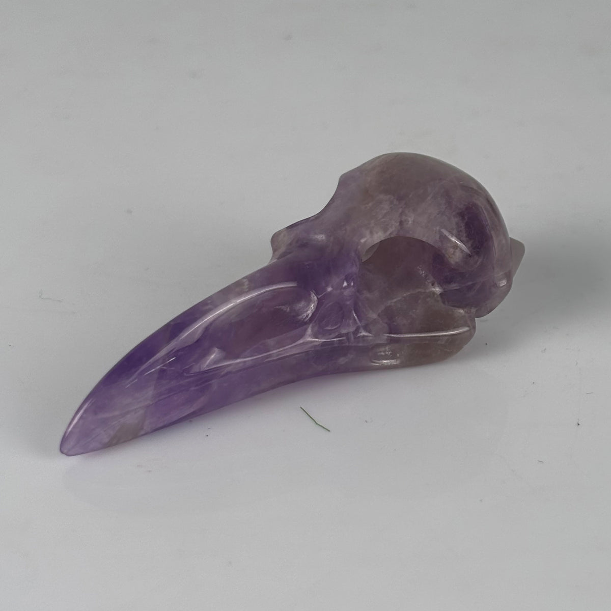2.5" Dream Amethyst Raven Crystal Skull - Pattern C