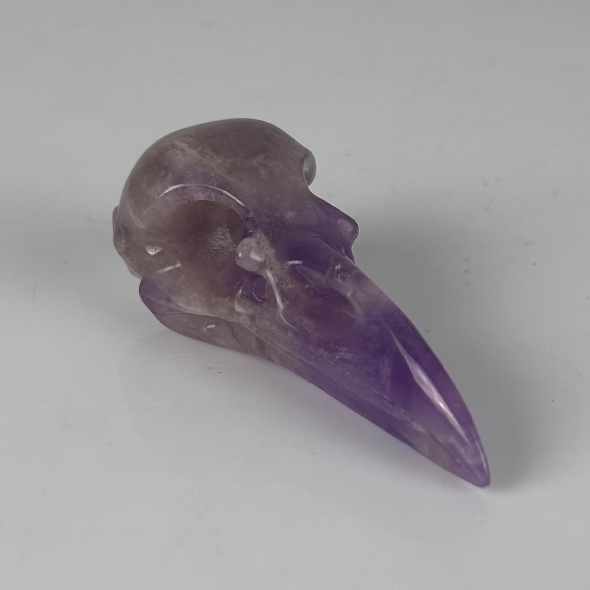 2.5" Dream Amethyst Raven Crystal Skull - Pattern C