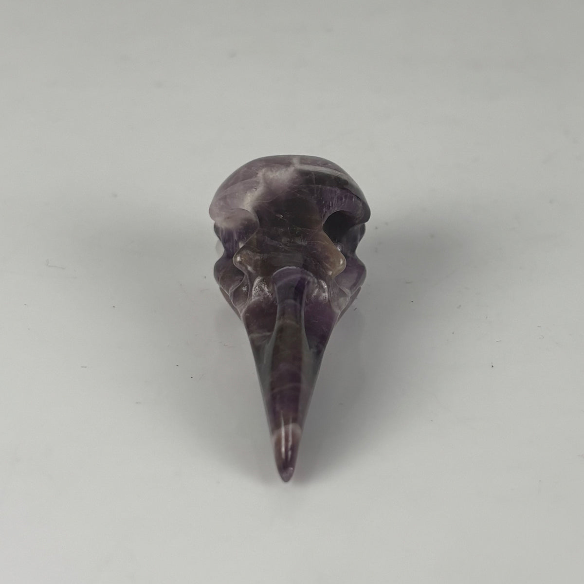 2.5" Dream Amethyst Raven Crystal Skull - Pattern B