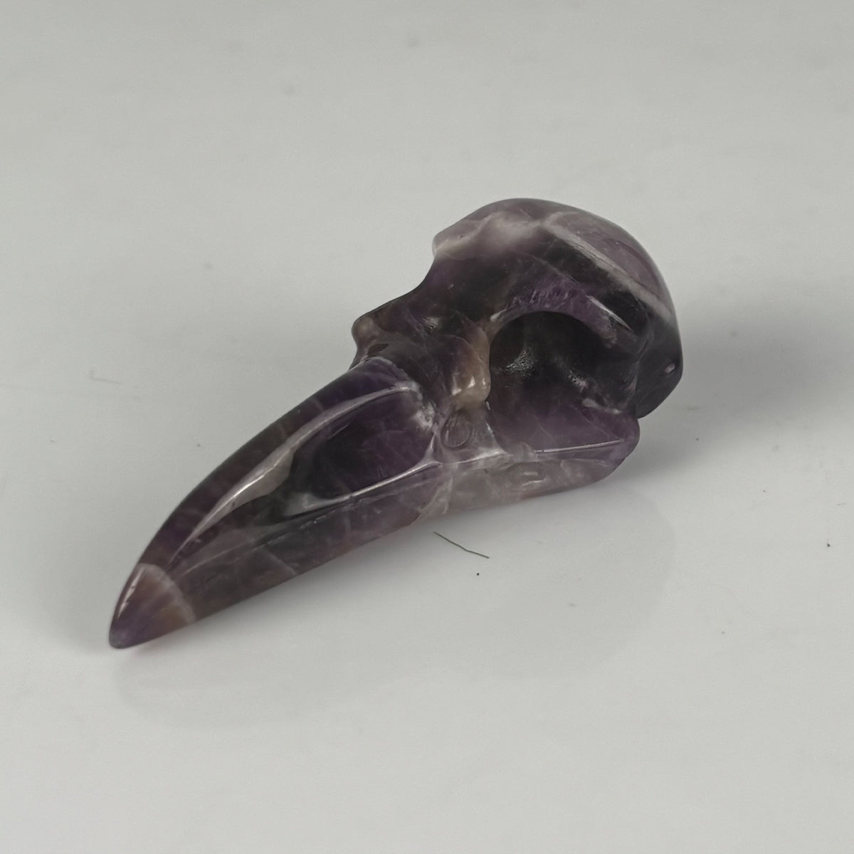 2.5" Dream Amethyst Raven Crystal Skull - Pattern B