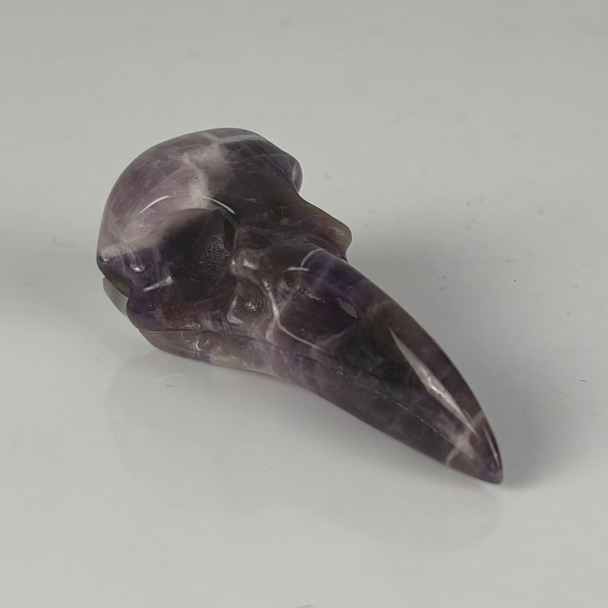 2.5" Dream Amethyst Raven Crystal Skull - Pattern B