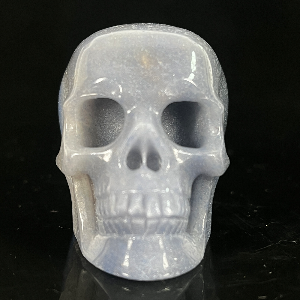 Crâne en cristal d'aventurine bleue de 5 cm – Mini crâne en cristal