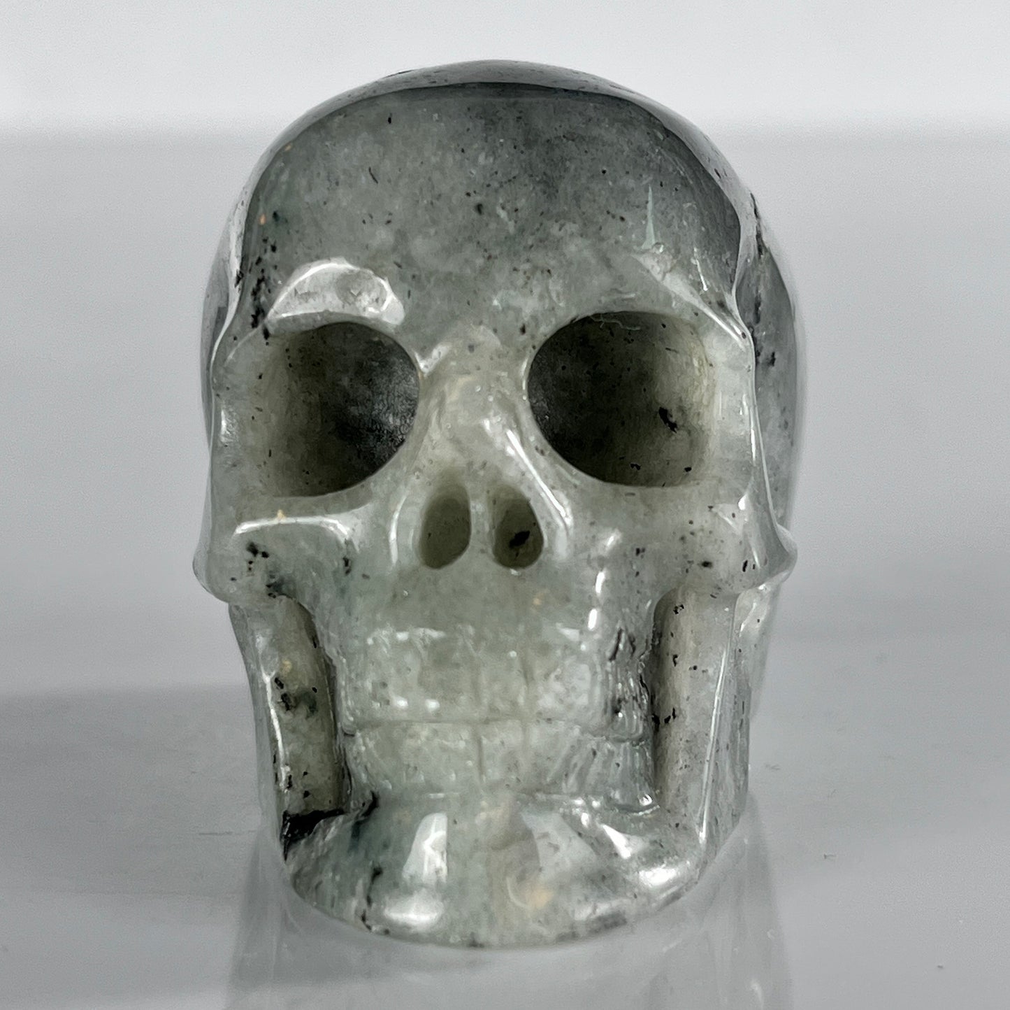 2 Inch Grey Labradorite Crystal Skull – Hand Carved Natural Stone
