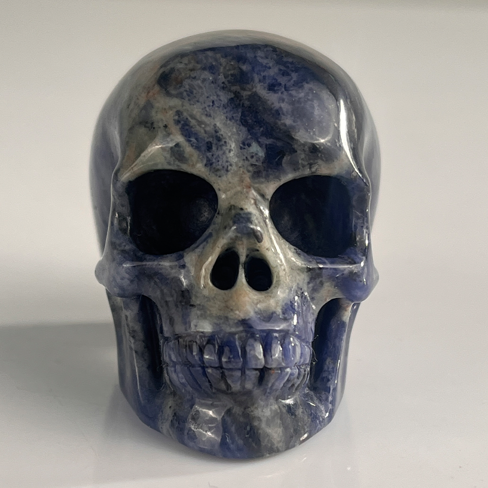 2 Zoll blauer Spitzenachat-Kristallschädel – Mini-Kristallschädel