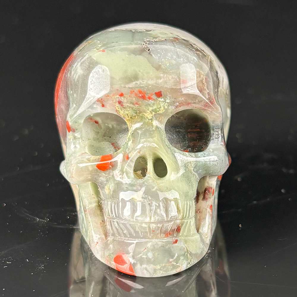 2 Inch African Bloodstone Crystal Skull – Mini Gemstone Skull