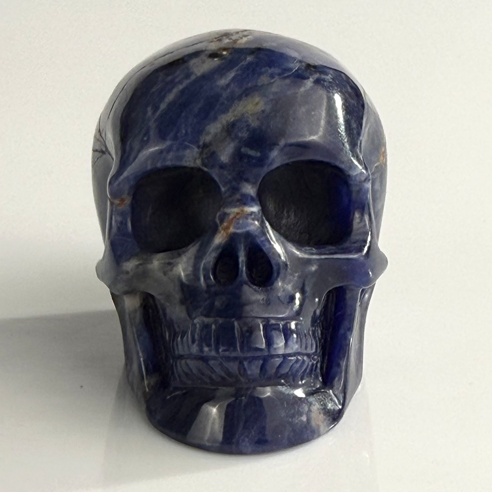 2 Zoll blauer Spitzenachat-Kristallschädel – Mini-Kristallschädel
