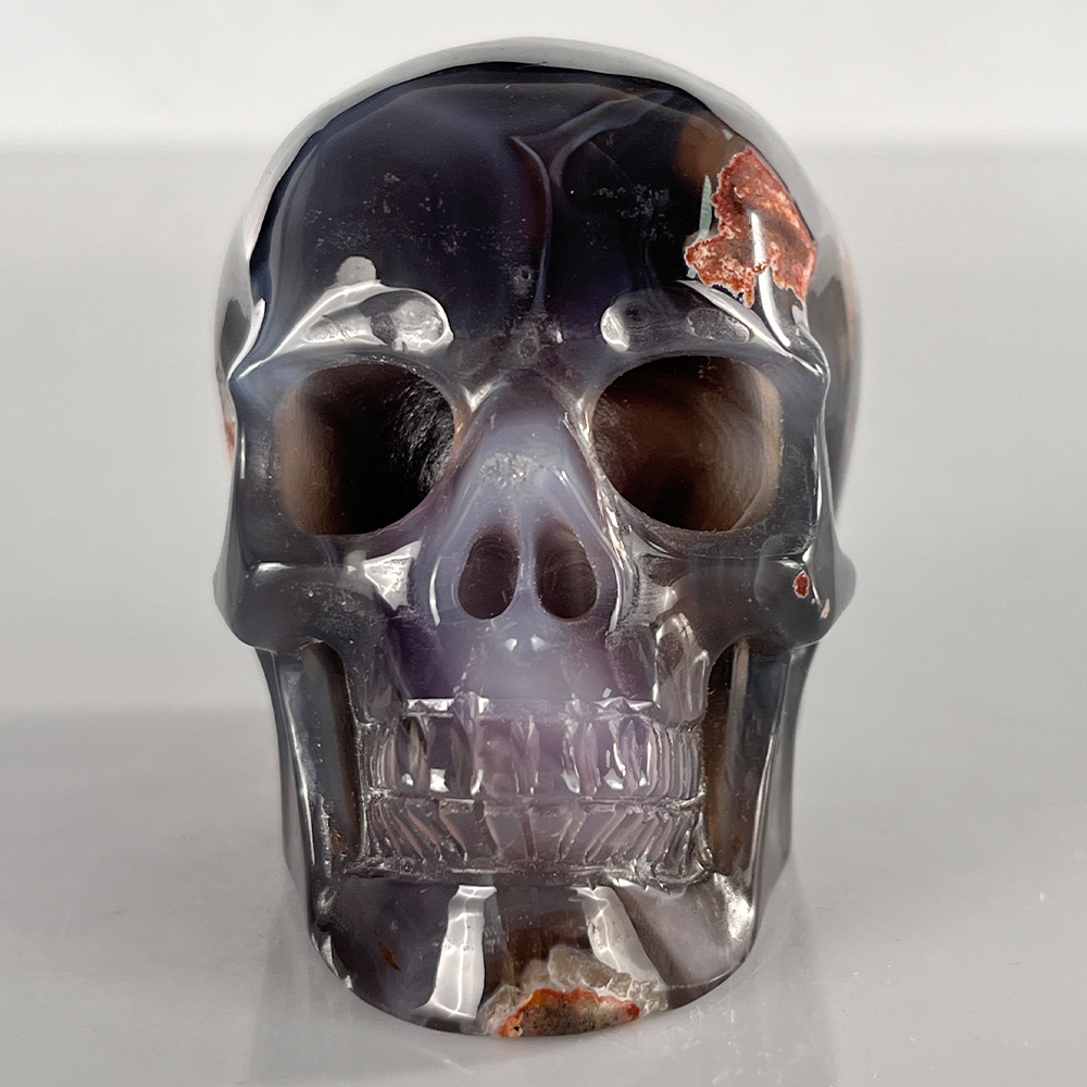 3" Volcanic Agate Crystal Skull - Pattern E