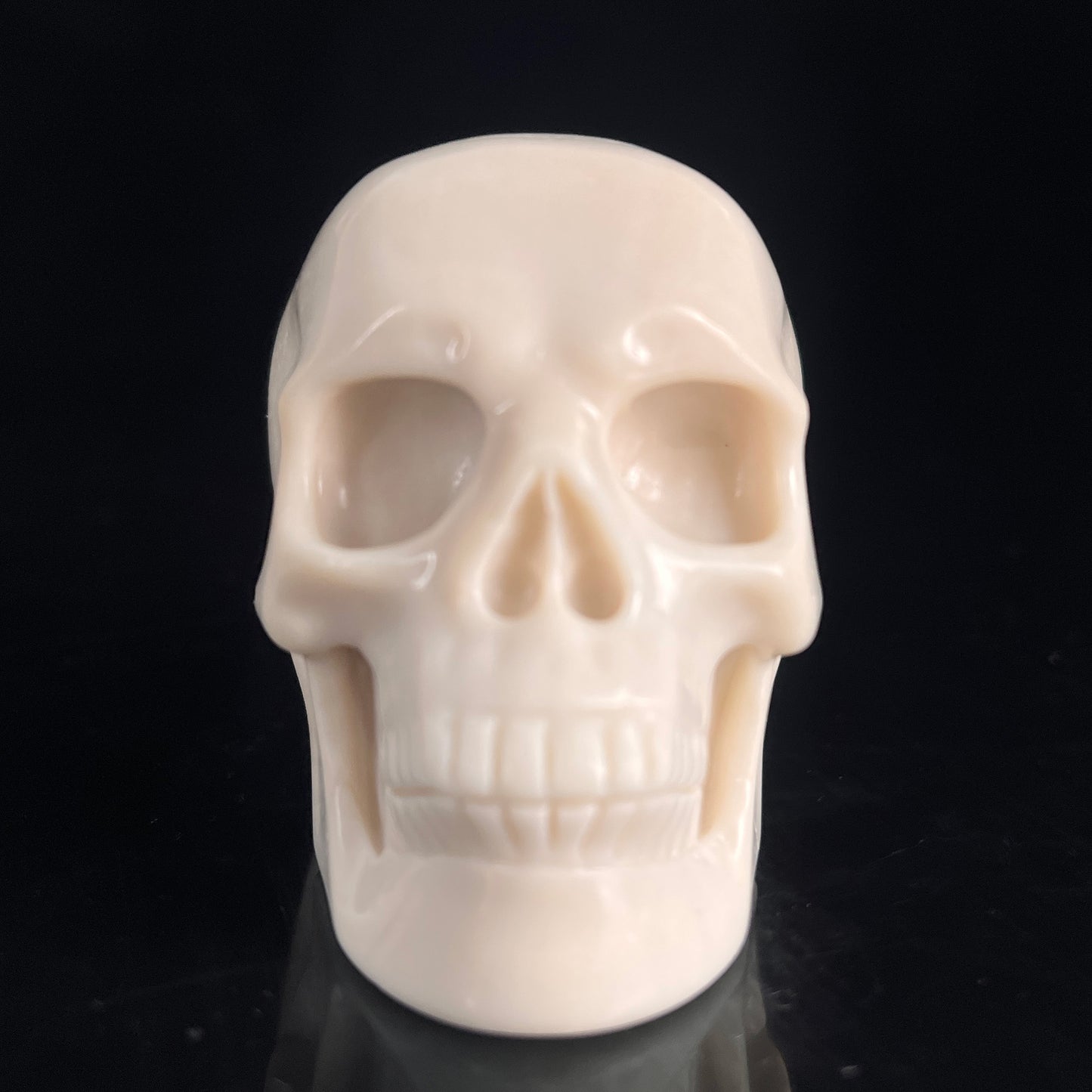 3" Ivory Jade Crystal Skull - Pattern A