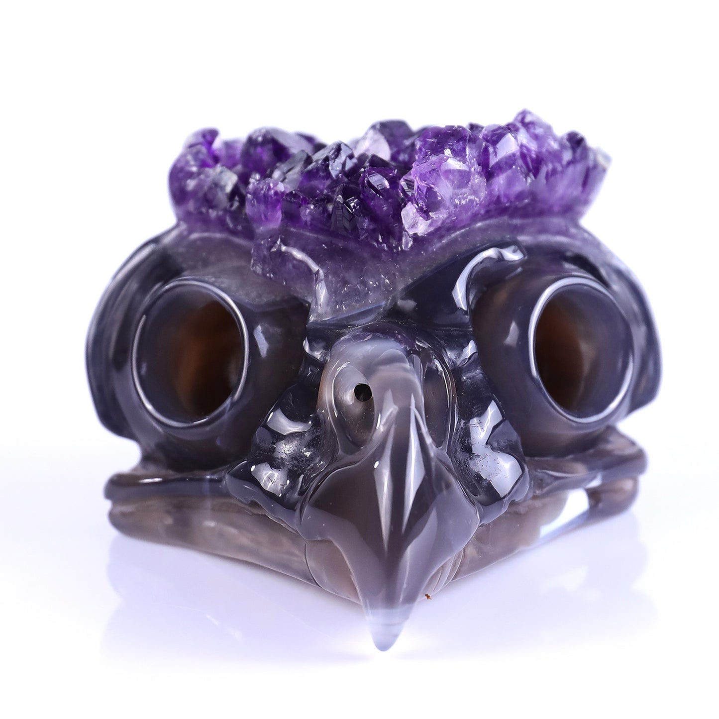‘Night Watcher’ - Amethyst Cluster Owl Skull · Specimen No. 35