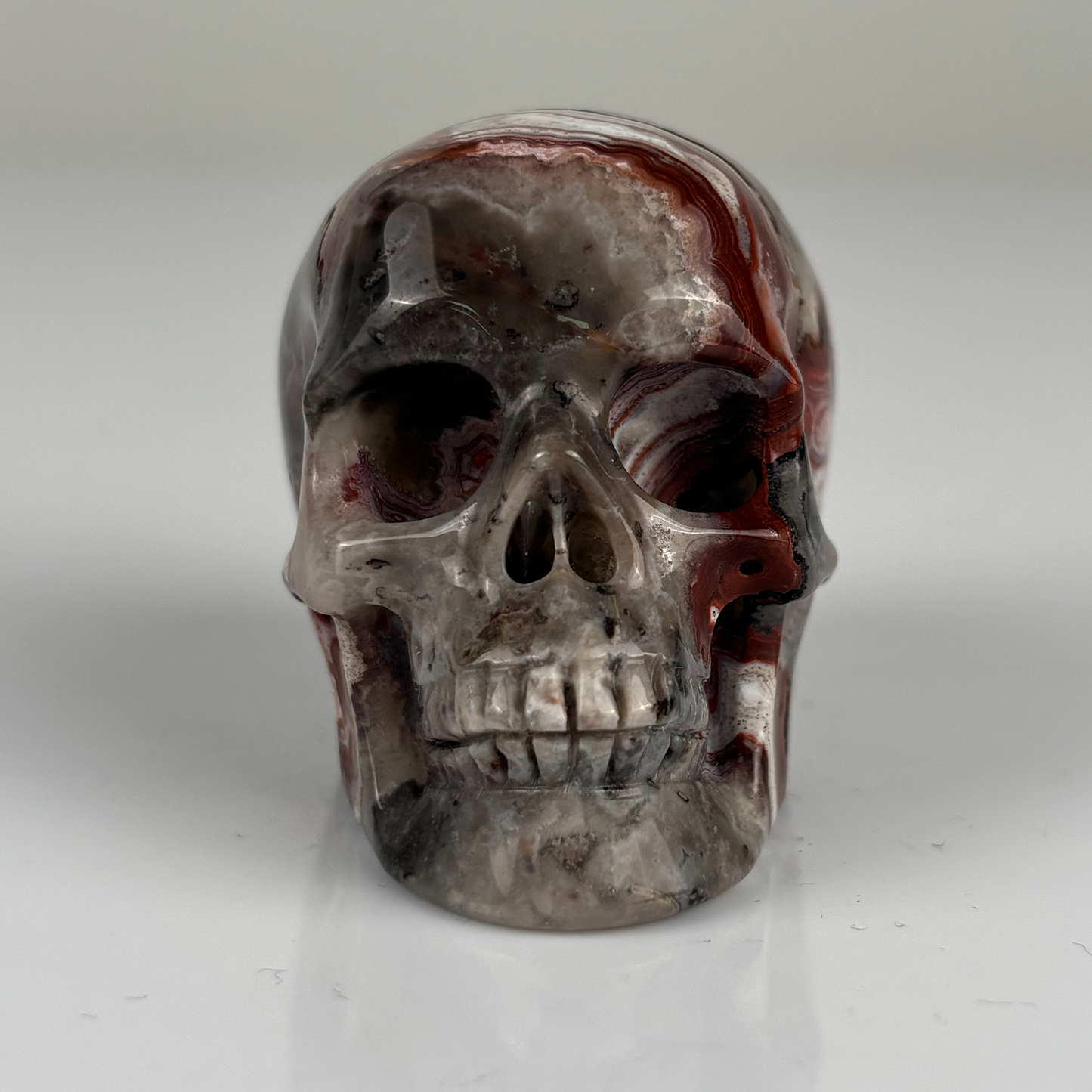 2 Inch Red Crazy Lace Agate Crystal Skull – Mini Gemstone Skull