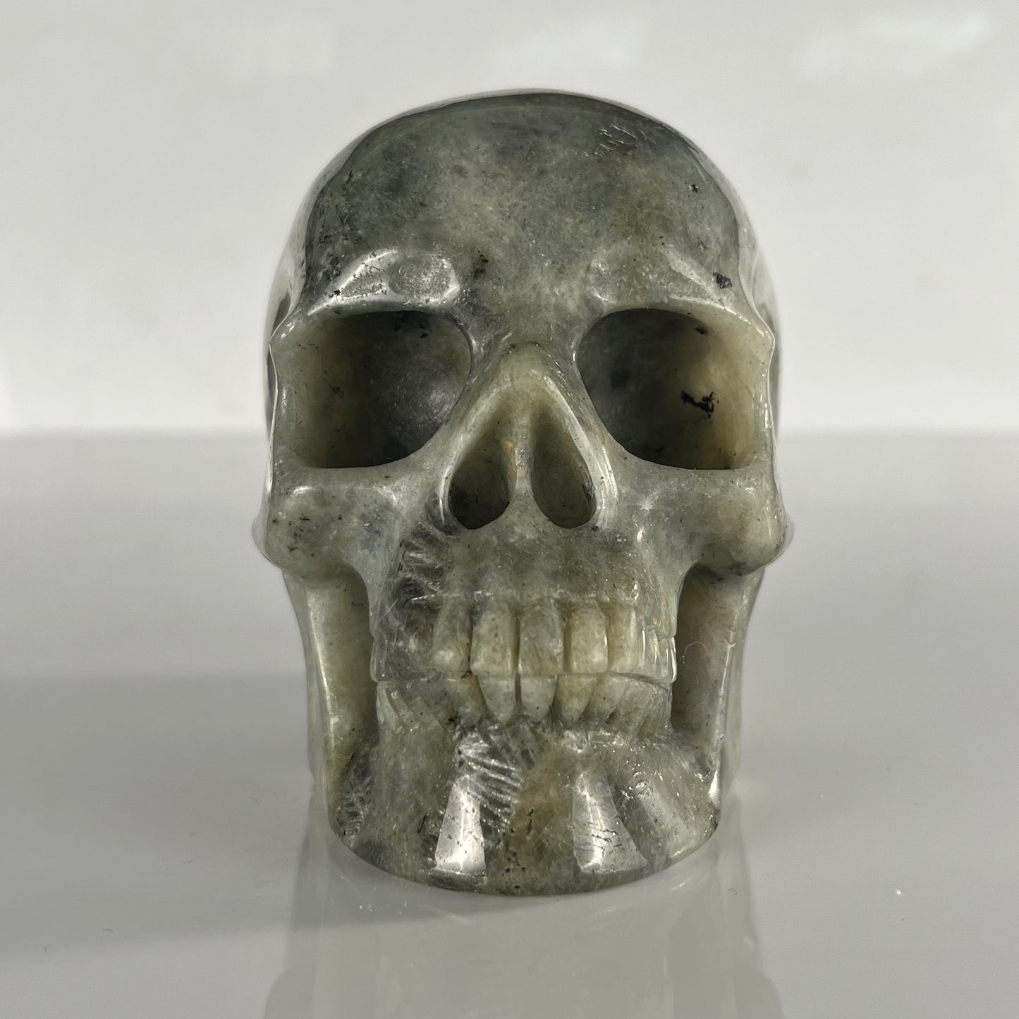 4.5 Inch Grey Labradorite Crystal Skull – Hand Carved Natural Stone