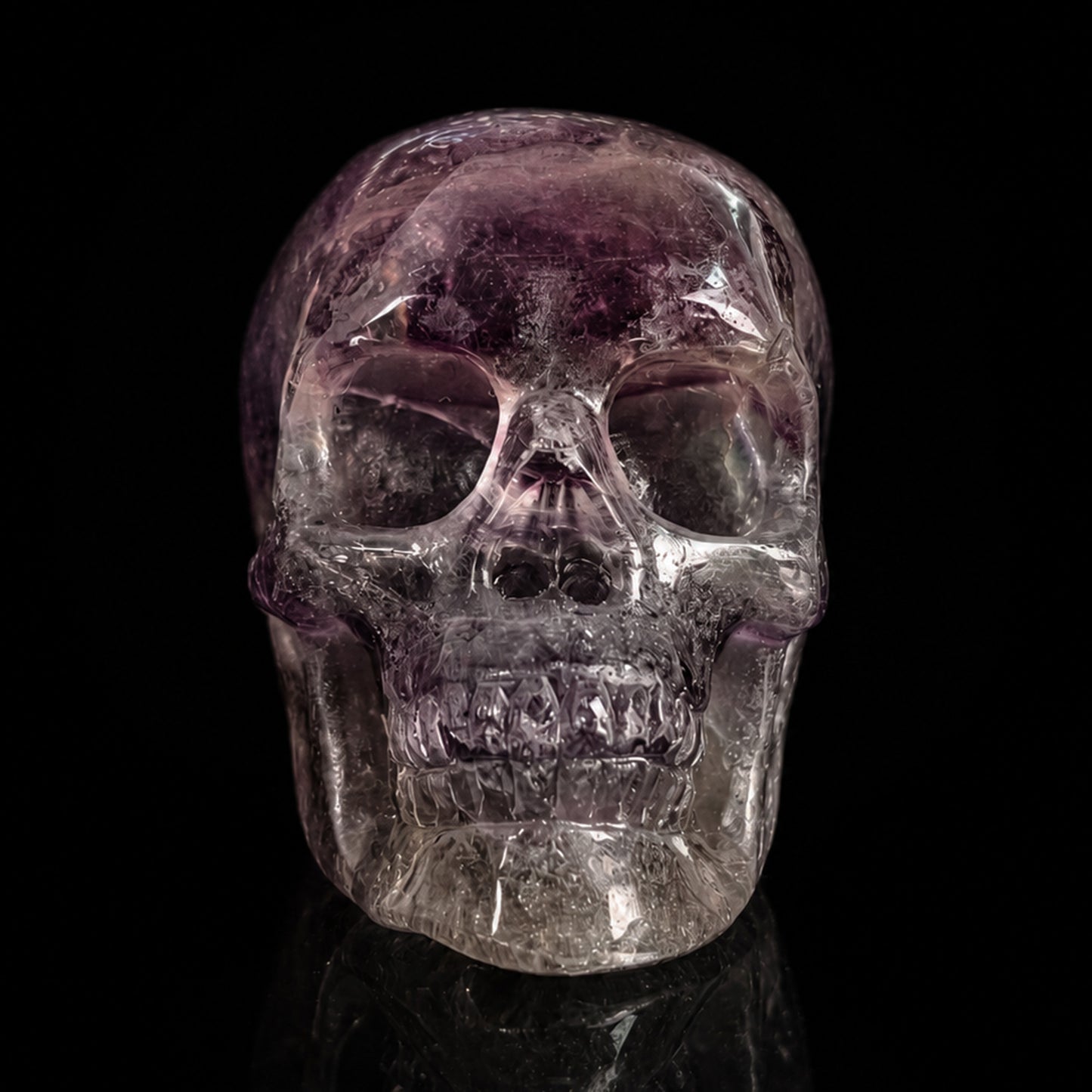 Crâne en cristal de fluorite verte de 5 cm – Pierre naturelle sculptée à la main