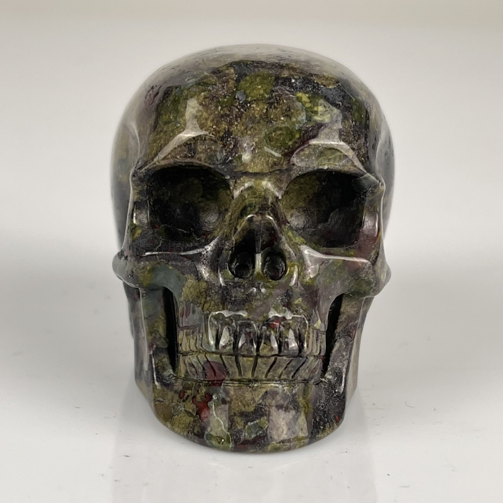 2 Inch Dragon Bloodstone Crystal Skull – Mini Gemstone Skull