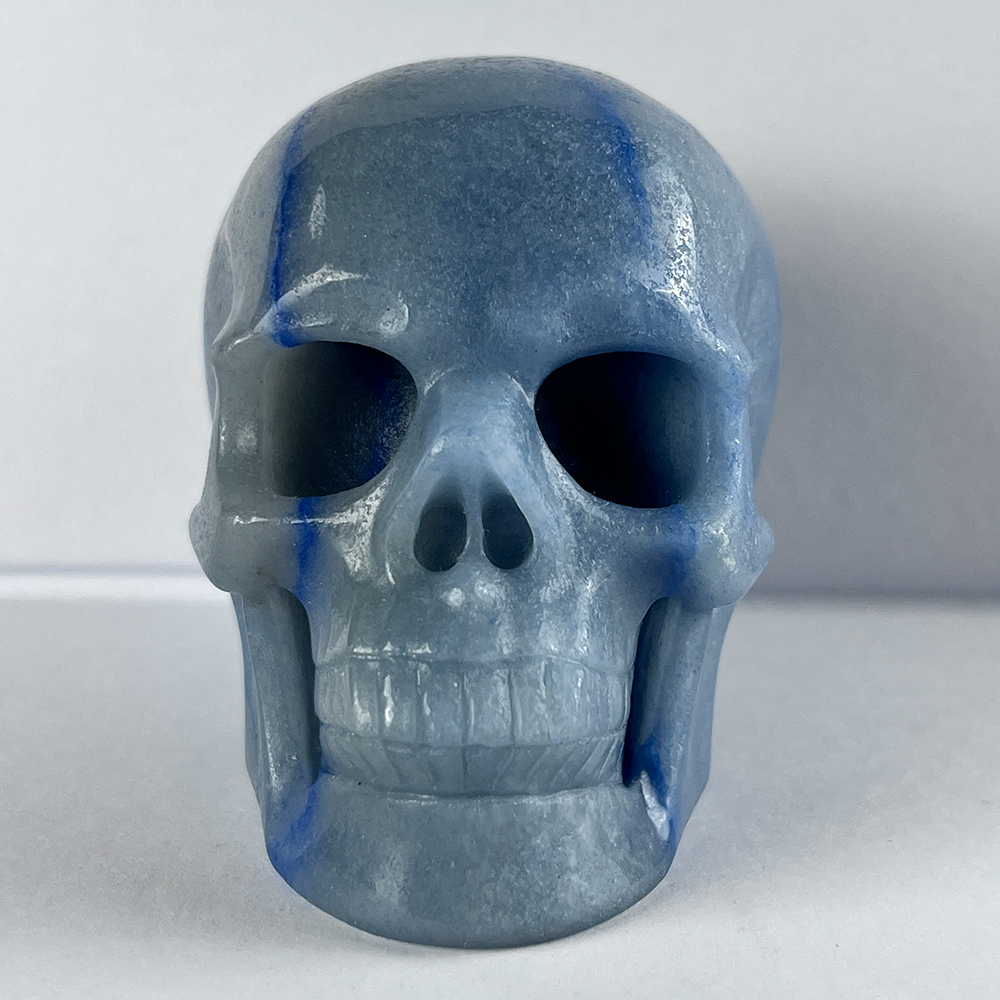 3" Blue Aventurine Crystal Skull-- Pattern B