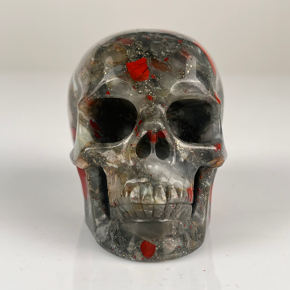 3 Inch African Bloodstone Crystal Skull – Hand Carved Natural Stone