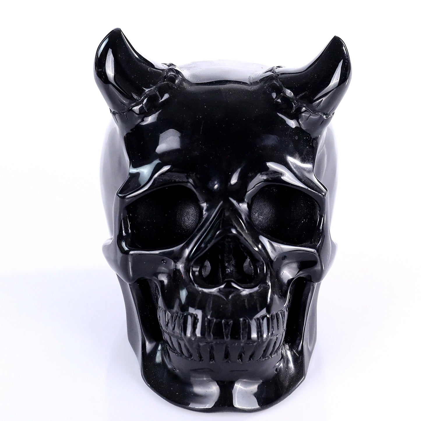 ‘The Black Aegis’ - Black Obsidian Horned Skull · Specimen No. 25