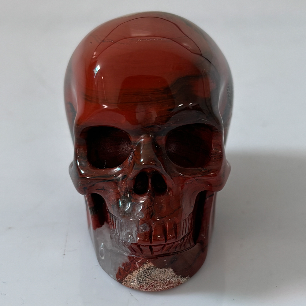 2 Zoll großer Totenkopf aus rotem Jaspiskristall