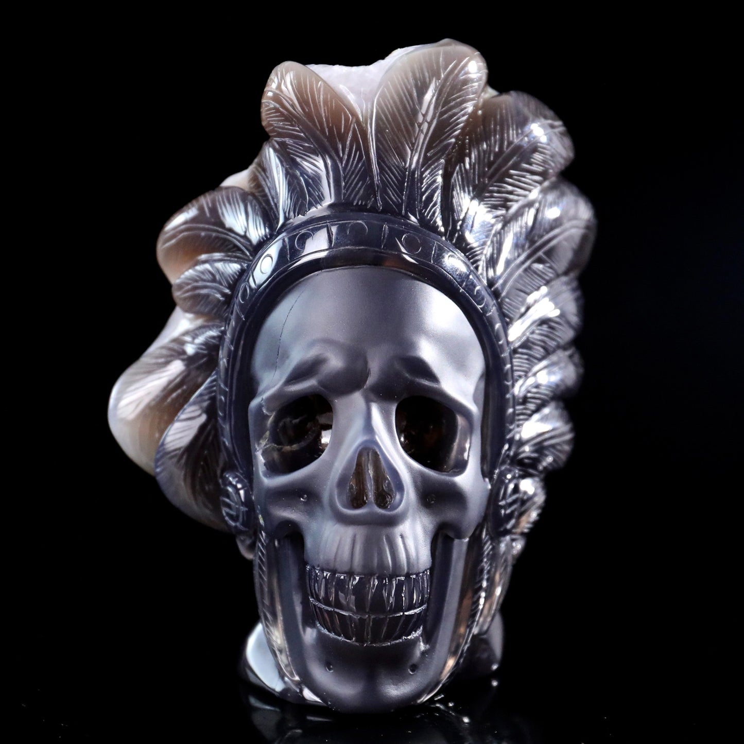 ‘The Chieftain’ - Amethyst Cluster Warbonet Skull · Specimen No. 26