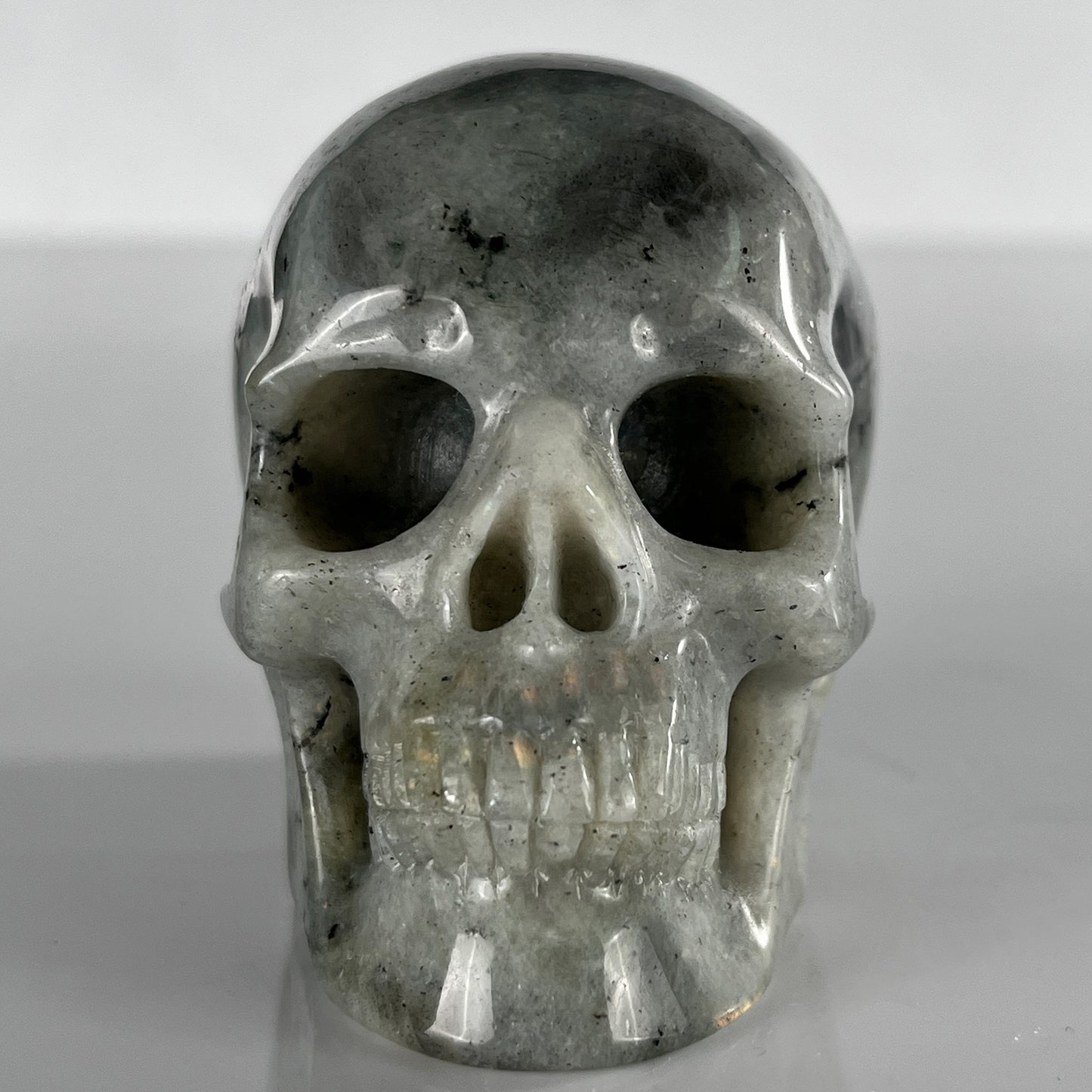 3 Inch Grey Labradorite Crystal Skull – Hand Carved Natural Stone