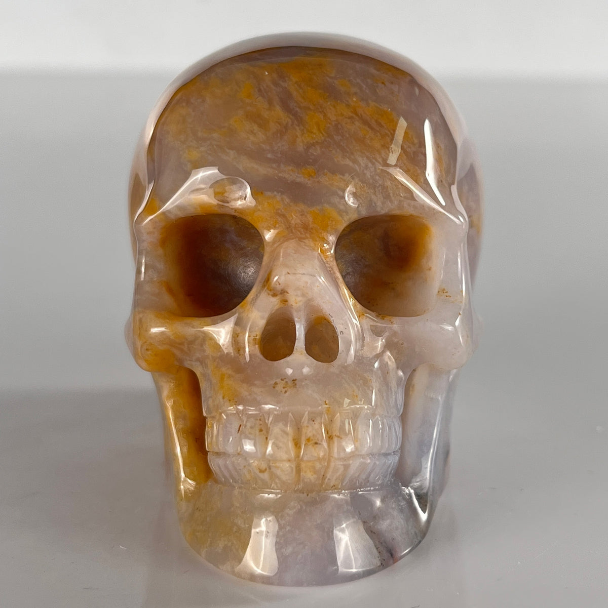 3" Yellow Chalcedony Crystal Skull - Pattern B