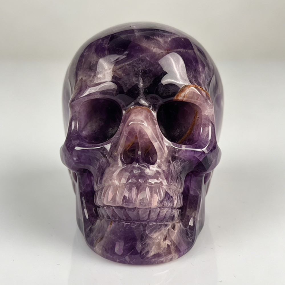 3 Inch Dream Amethyst Crystal Skull – Hand Carved Healing Stone