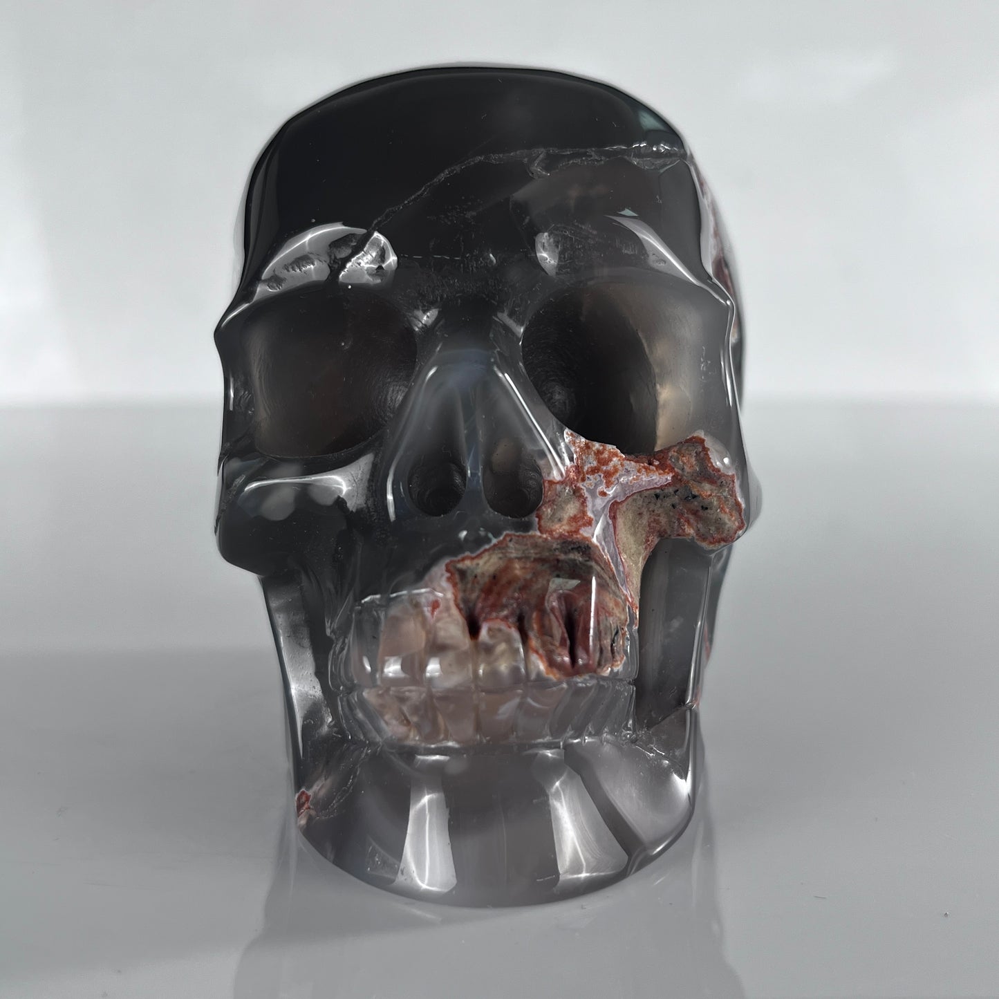 4.5" Volcanic Agate Crystal Skull