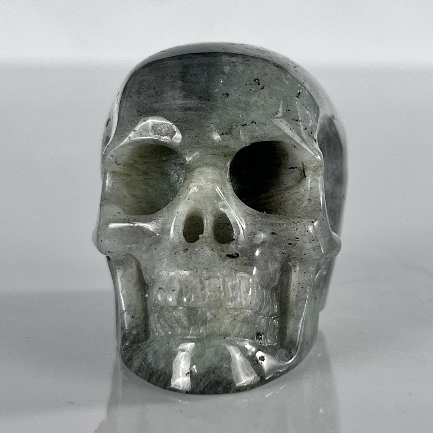 2 Inch Grey Labradorite Crystal Skull – Hand Carved Natural Stone
