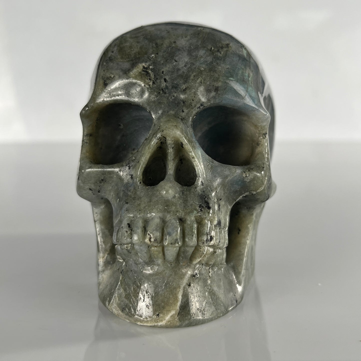 4.5 Inch Grey Labradorite Crystal Skull – Hand Carved Natural Stone
