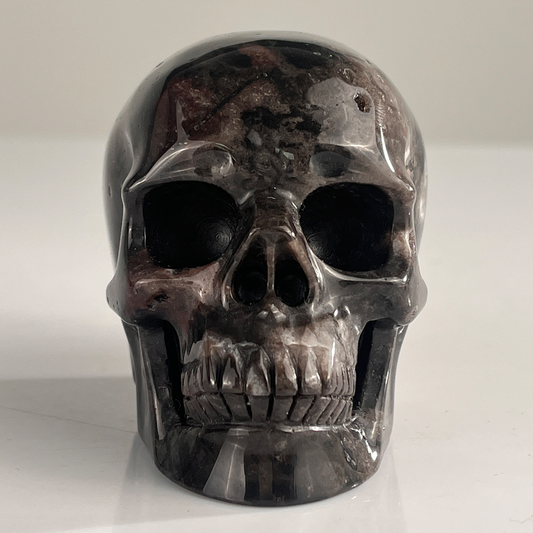 3" Red Crazy Lace Agate Crystal Skull - Pattern D