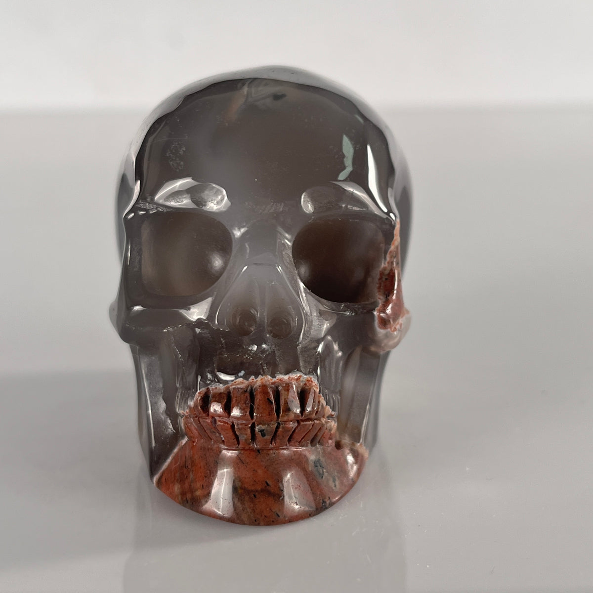 3" Volcanic Agate Crystal Skull - Pattern F