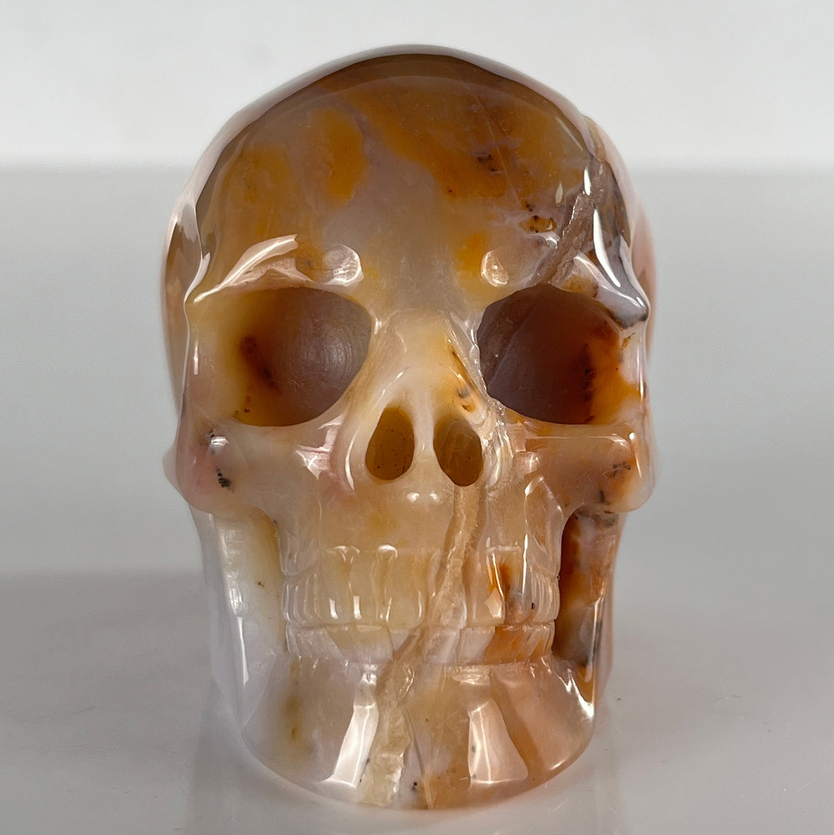 3" Yellow Chalcedony Crystal Skull - Pattern C