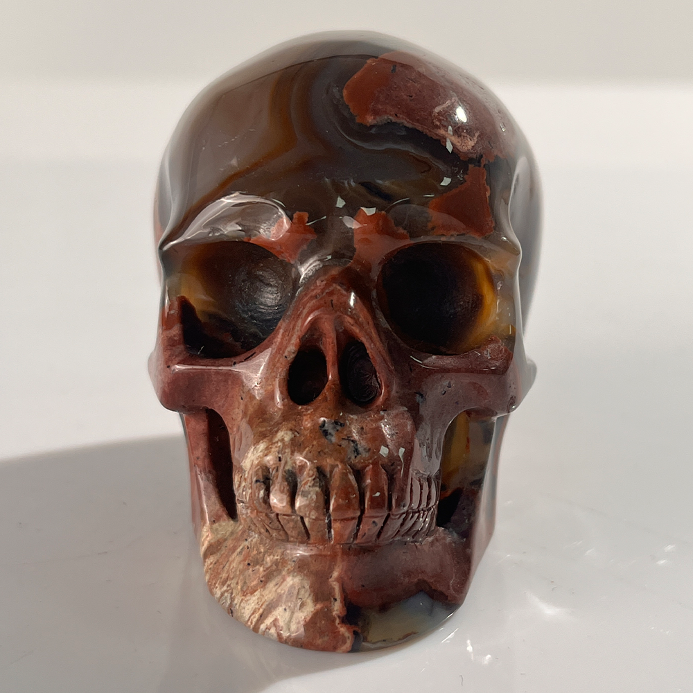 3" Volcanic Agate Crystal Skull