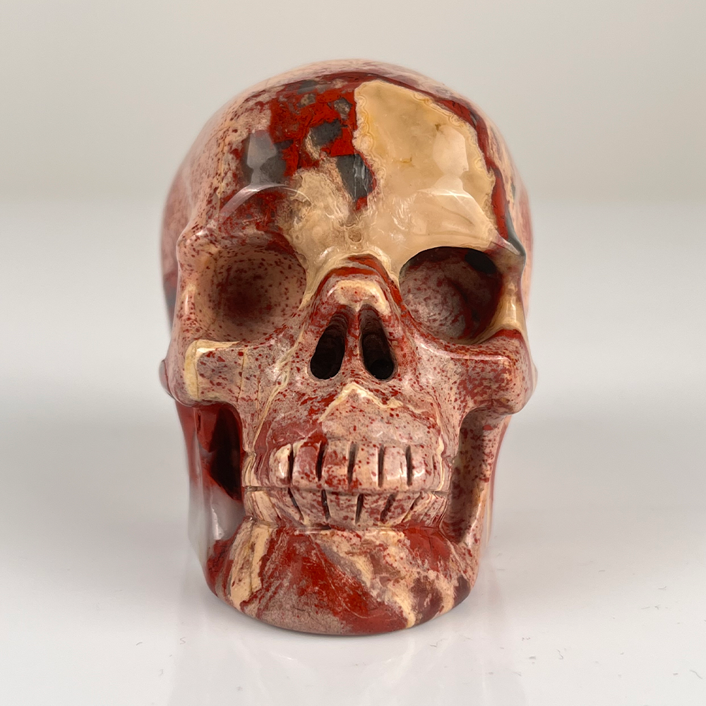 3" Red Jasper Crystal Skull - Pattern F