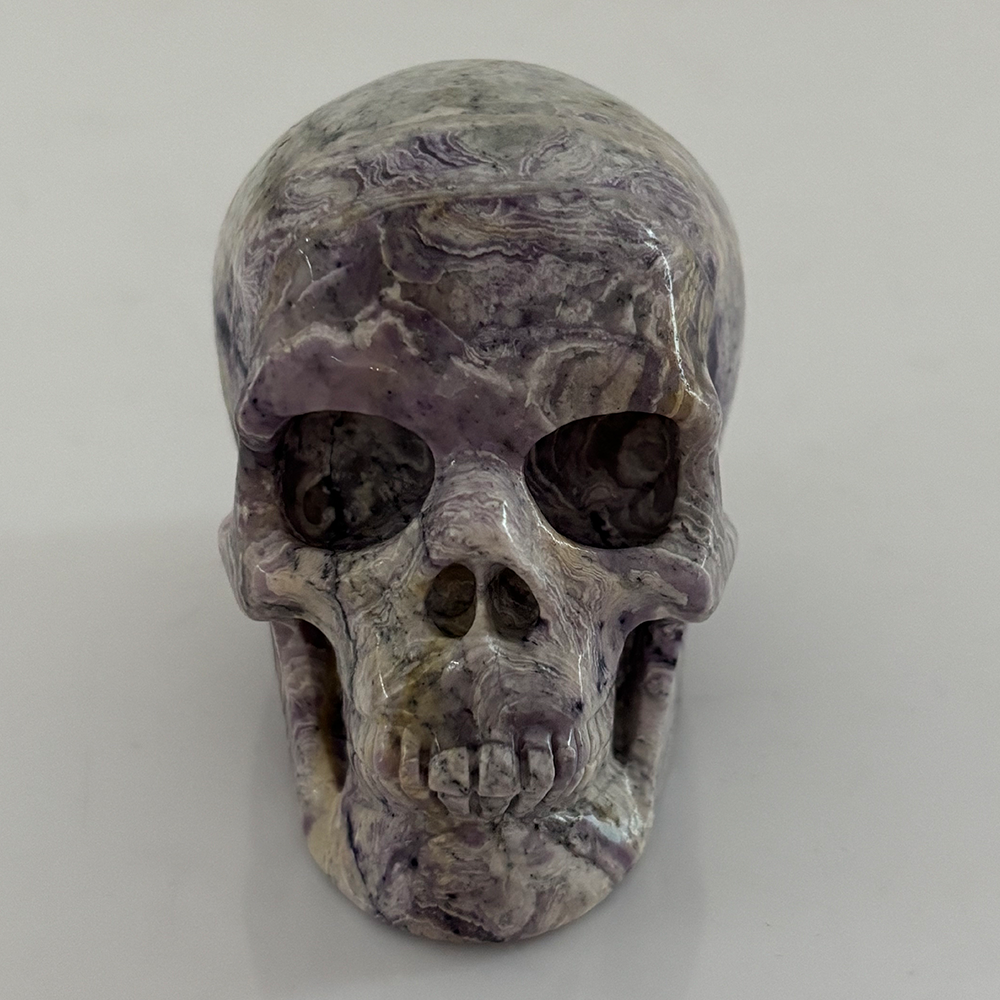 3 inch Purple Peacock Stone Crystal Skull