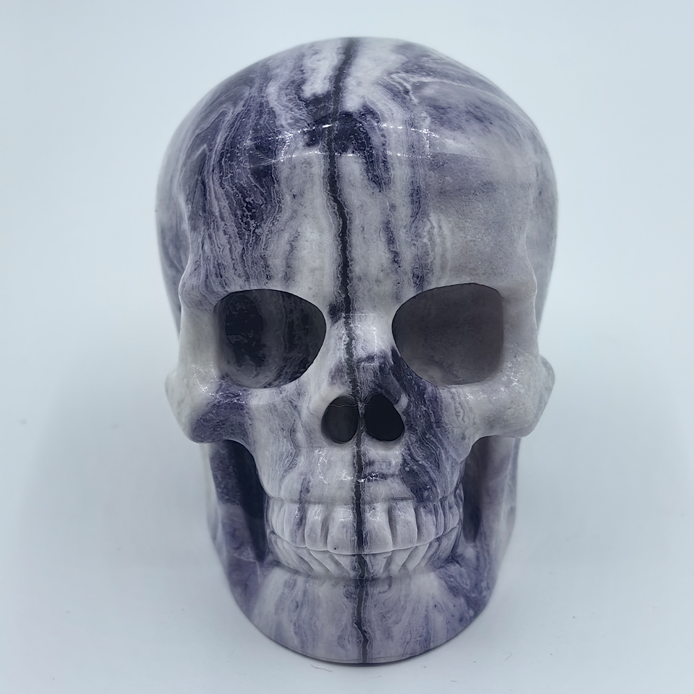 3 inch Purple Peacock Stone Crystal Skull - Hand Carved Gemstone