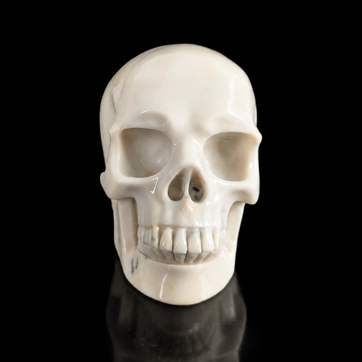 4.5" Ivory Jade Crystal Skull - Pattern A