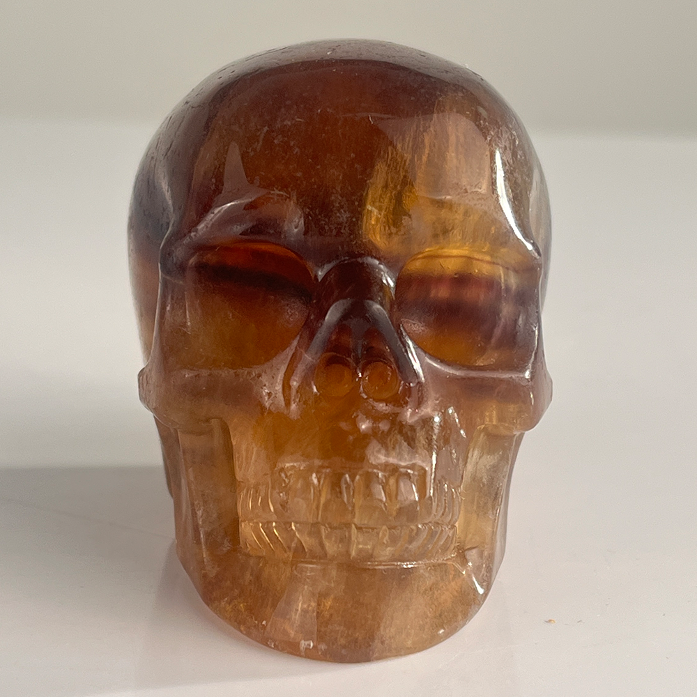 3 Inch Fluorite Crystal Skull – Hand Carved Natural Stone